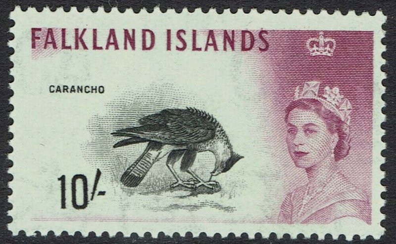 FALKLAND ISLANDS 1960 QEII BIRD 10/- MNH **