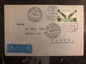 1937 St gallen to Basel Switzerland Airmail Cover # C14