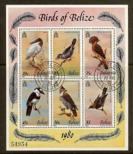 Belize, Scott #500, Birds of Belize Souvenir Sheet, Used