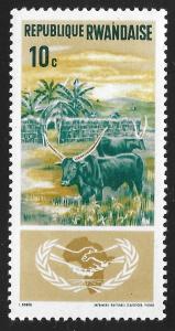 Rwanda #126 10c Cattle, ICY Emblem & Map of Africa ~ MNH