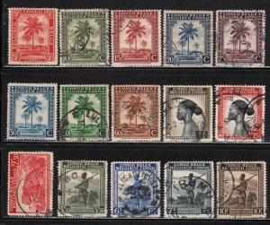 Belgian Congo #187-206 ~ Short Set 15/20 ~  Unused, Used MX (1942)