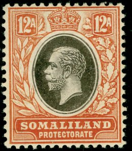 SOMALILAND PROTECTORATE SG68, 12a grey-blk & orange-buff , M MINT. WMK MULT CA