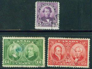 CANADA Scott 146-148 Used 1927 set of stamps CV$14.50