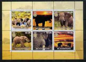 MAURITANIA - 2002 - Elephants #2 - Perf 6v Sheet - M N H - Private Issue