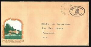 NORFOLK IS 1994 Official cover to New Zealand - using an old FDC...........71954