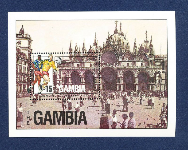 GAMBIA - Scott 876 - FVF MNH S/S - World Cup Soccer  - 1989