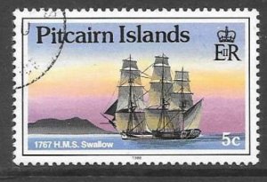 PITCAIRN ISLANDS SG315 1988 5p SHIPS FINE USED