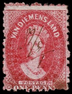 Tasmania Scott 23a (1864) Used H G-F, CV $55.00 C