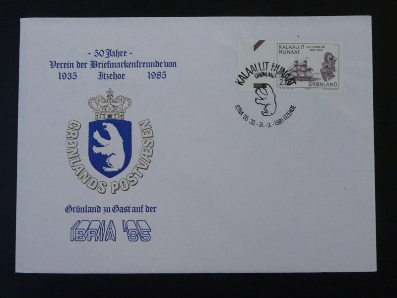 polar bear Ibria philatelic exhibition cover Greenland 1985