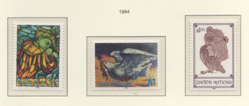SCOTT 644-645-646  singles  MNH  UN NEW YORK  1994