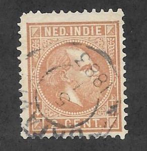 NETHERLANDS INDIES Scott #5 Used 2c King William IIl stamp 2019 CV $5.00