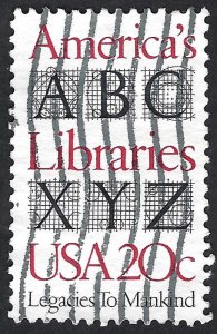 United States #2015 20¢ American Libraries (1982). Used.