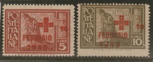 Italy - Egeo German occ. n.132-133 cv 480$  MNH**