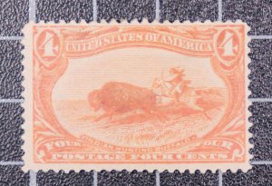 Scott 287 - 4 Cents Trans-Mississippi OG MH Nice Stamp  SCV - $110.00