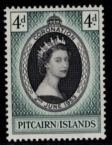 PITCAIRN ISLANDS QEII SG17, 4d black & deep bluish green, NH MINT.