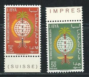 Libya 218-9 1962 Malaria set MNH