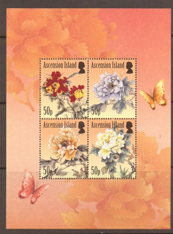 ASCENSION SGMS1108 2011 THE PEONY SHEET MNH