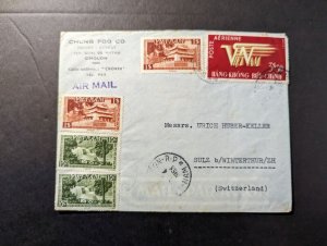 1955 French Indochina Airmail Cover Cholon Vietnam to Winterthur Switzerland