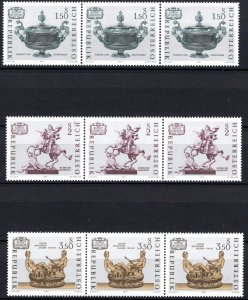 Austria Scott # 890 - 892, mint nh, each strip of 3