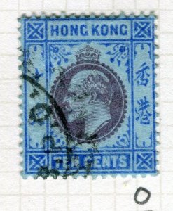 HONG KONG; 1904 early Ed VII issue fine used 10c. value,