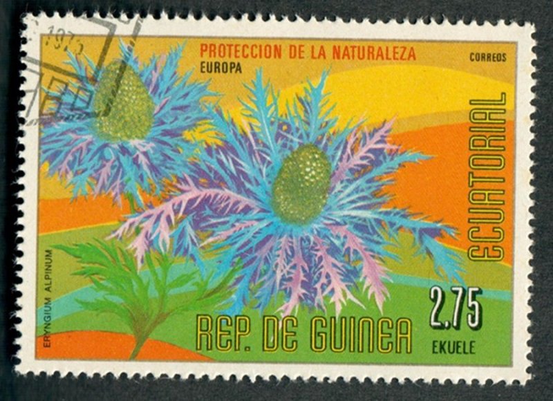 Equatorial Guinea European Flower used CTO single