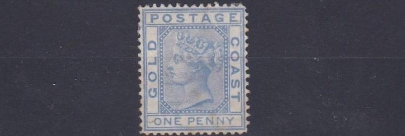 GOLD COAST   1876 - 84  SG5  1D  BLUE    UNUSED NO GUM   CAT £42  