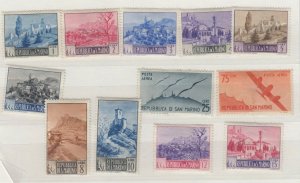 San Marino 1949 San Marino Views Short Set To 15L Plus 2 Airmail MH JK9330