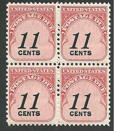 US Block of 4, Cat #J102, Postage Due, MNH*