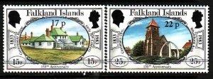 Falkland Islands-Sc#402-3-unused NH set-surcharged views-id2-1984-