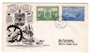 Scott CE3, E11, Combination FDC, Special Delivery, Airmail, Canada