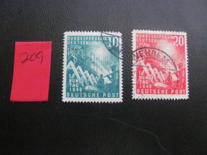 GERMANY 1949 USED SC 665-666 SET VF/XF (209)