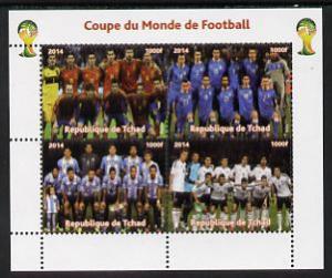 Chad 2014 Football World Cup #2 perf sheetlet containing ...