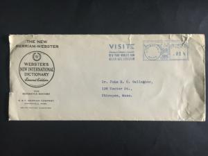 1930s Springfield MA USA Cover Merriam Webster Meter Advertising World Fair Canc