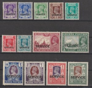 BURMA 1939/ SG O15/27 MINT Cat £250