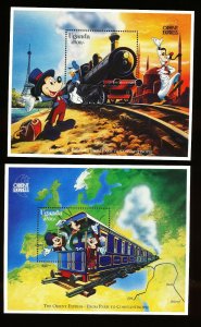 UGANDA - Scott 1398-1409 -  VFMNH - DISNEY - Orient Express -  2 scans - 1996