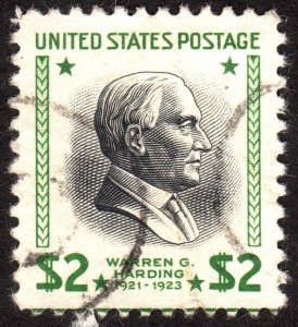 1938, US $2, Warren G. Harding, Used, Well centered, Sc 833