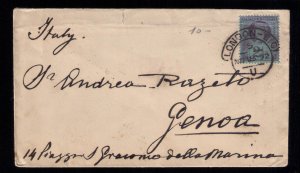 Great Britain Sc #114 QV Postal Cover 1892 London GB To Genoa Italy F-VF