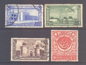 Pakistan Scott 20/23 - SG20/23, 1948 Independence Set used