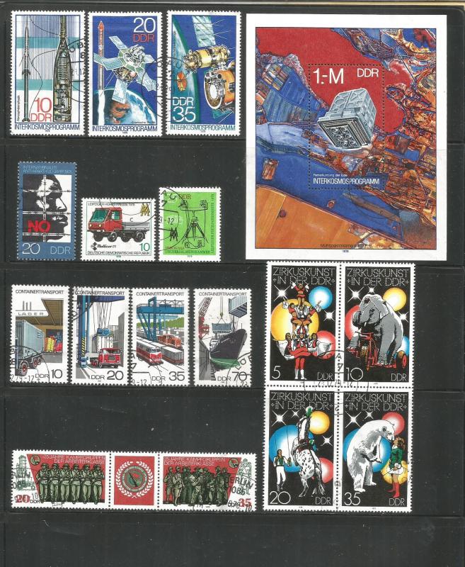 GERMANY – DDR – 1978 – FULL YEAR SET – 87 STAMPS + 4 SHEETS - USED