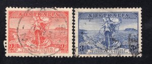 Australia 1936 Telephone Link Set of 2, Scott 157-158 used, value = $4.35