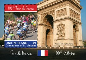 Union Island 2013 - Tour de France Stamp Souvenir sheet MNH