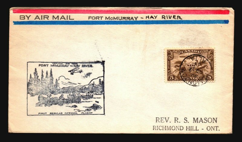 Canada 1929 FFC - Ft McMurray to Hay River - Z16677