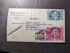 1933 Costa Rica Airmail Overprint Cover San Jose to San Salvador El Salvador
