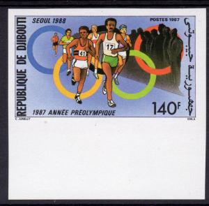Djibouti 1987 Sc#633 Running Seoul Olympics (1) IMPERFORATED MNH