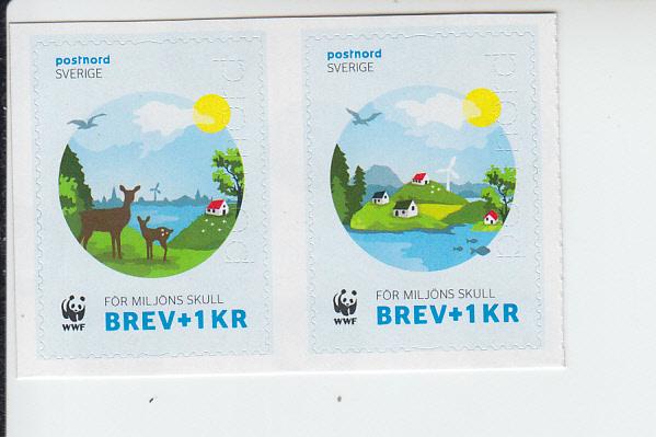 2015 Sweden WWF Charity Stamps SP SA Pair (Scott NA) MNH