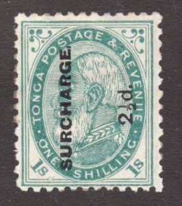 1894 Tonga Sc# 24b - Surcharge 2½p on 1sh, King George I - MH Cv$20