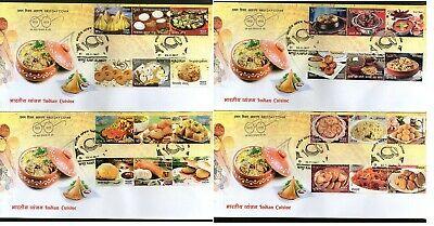 India 2017 Indian Cuisine Regional Festival Foods Meals 24v Se-Tenant FDCs