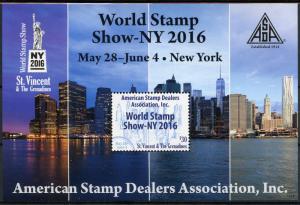 St Vincent & Grenadines 2016 MNH World Stamp Show NY2016 ASDA 1v S/S Skyscrapers