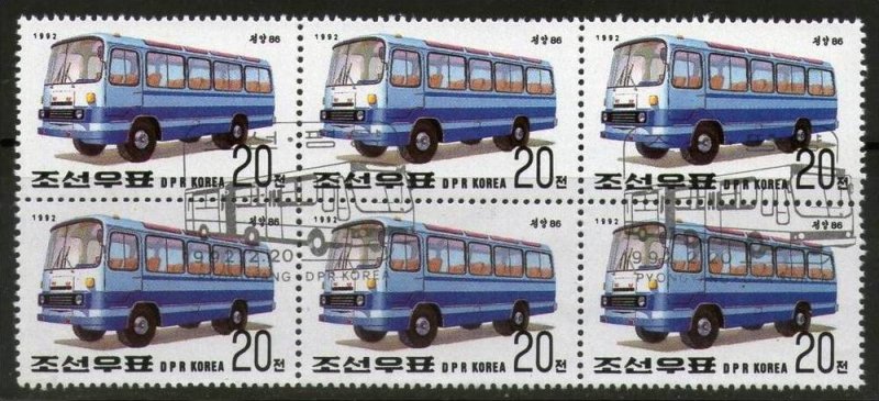 DPR Korea 1992 Buses Transport Automobile  Blk/6 Cancelled # 5531