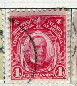 PHILIPPINES;  1906 early Portraits issue No Wmk. used 4c. value